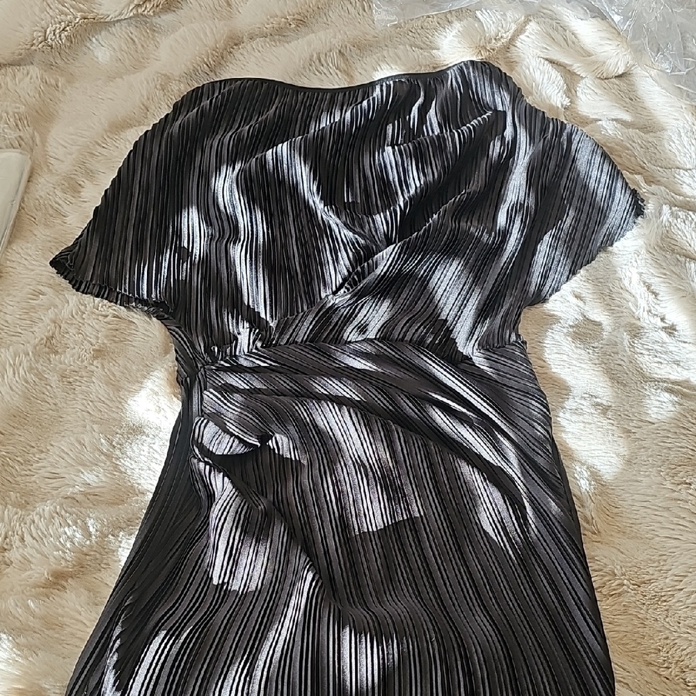 Elegant Black MIDI Dress, - Picture 3 of 5
